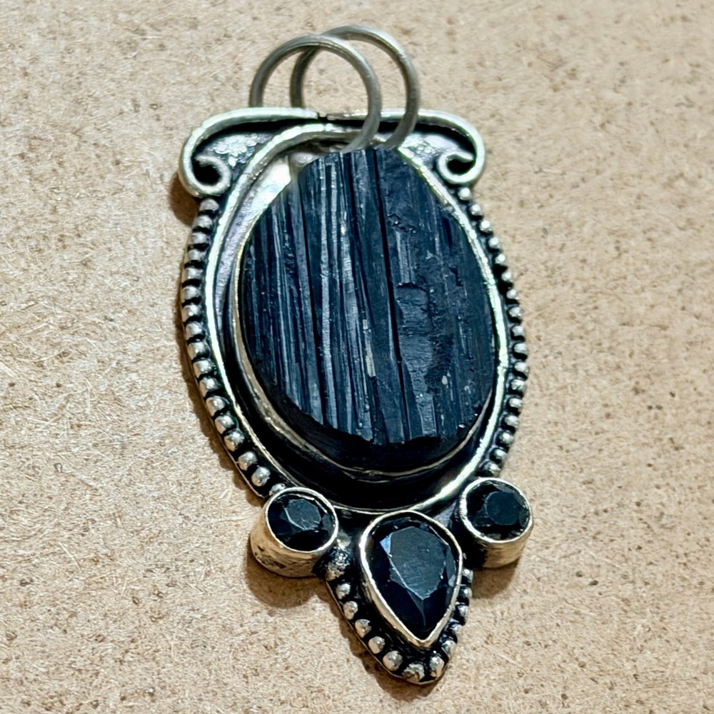 Elegant Black Tourmaline Pendant Necklace